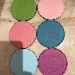 Loewe Black Leather Coaster Set